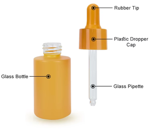 Luxury Cosmetic 20ml 30ml 50ml 60ml 80ml 100ml Custom Frosted Beige Pink Purple Yellow Tan Color Glass Serum <b>Bottle</b> with Dropper - Product Image 3