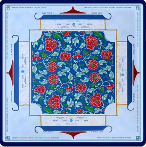 Elegante Chinoiserie Mahjongmat met zwarte draagtas voor spelletjes & activiteiten - Product Image 5