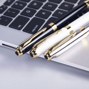 Stylos à bille Parker de luxe en métal noir et or classiques de marque SHULI avec impression personnalisée et logo sur mesure - Product Image 4