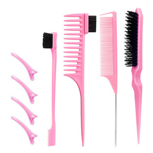 Kadın saç tarak seti timsah saç klipleri sıçan kuyruk tarak kenar fırçalar Detangling Hairbrush Teasing haircurly kıvırcık <span class=keywords><strong>Hiar</strong></span> araçları için - Product Image 2