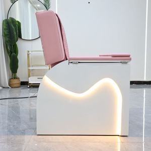Sillón de masaje eléctrico portátil de cerámica rosa sin tubos con luces de siete colores, adecuado para salones de uñas - Product Image 5