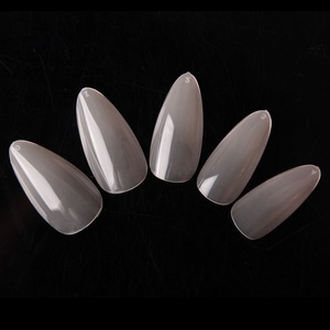 Nadeco light Pink Pre-Shaped Gel Nail Art Tapered Almond Manicure Nails Tip for Salon,504 pcs/box