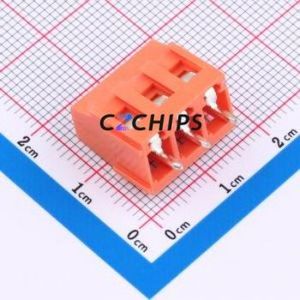 DB128L-5.08-3P-OG-S Screw Terminal Block Through hole Component (THT),P=5.08mm Connector 1x3P 5.08mm Orange Through Hole - Product Image 2
