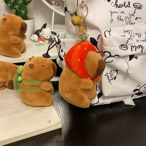 Sombrero de fresa Capybara juguete de peluche simulación tortuga mochila <span class=keywords><strong>Capibara</strong></span> animales de peluche juguetes llavero Papa mano círculo anillo muñeca - Product Image 2