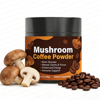 Poudre de café aux champignons fonctionnels de marque privée, poudre végétale avec probiotiques de champignons pour favoriser le soutien digestif et la santé intestinale