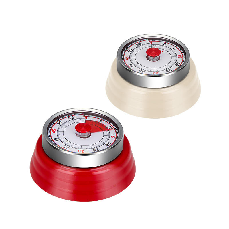 Modern Egg-Shaped Stainless Steel Mechanical Timer New Visual Time Management Countdown Reminder for Kitchen for Foreign Trade