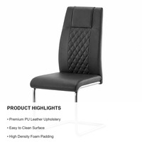Chaise de salle à manger moderne en cuir PU avec dossier incurvé et pieds en métal, mobilier de cuisine de luxe léger pour la maison