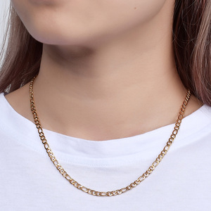 European American Fashion <b>Titanium</b> Steel Figaro <b>Chain</b> Imitation Pearl Pendant Clavicle Necklace Gold Color Daily Wear - Product Image 2