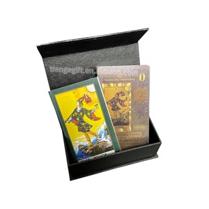Custom lamina d'oro plastica oro timbratura tarocchi carte da gioco con scatola magnetica e stampa personalizzata - Product Image 3