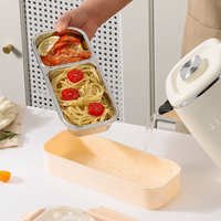 Großhandel 3-Fach Metall Bento Box Tragbare Edelstahl 304 Lunchbox Auslaufsicher Isolierte Lebensmittelbehälter