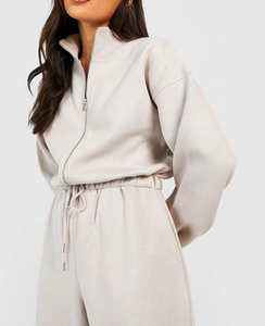 Set Tuta Sportiva Alxin Personalizzata Taglie Forti con Felpa a Collo Tondo e Pantaloni Jogger Traspirante Autunnale per Ragazze e Donne - Product Image 2