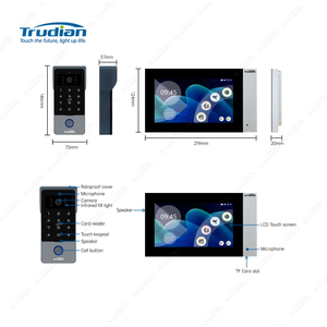 Trudian 2 cables Ip puerta timbre Cámara interfono Video pantalla táctil inteligente Video puerta anillo timbre Video timbre sistema de intercomunicación - Product Image 3