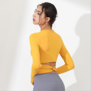 <span class=keywords><strong>Camiseta</strong></span> sin mangas con tirantes cruzados en la espalda <span class=keywords><strong>para</strong></span> mujer, Top Sexy de Fitness de manga <span class=keywords><strong>larga</strong></span> - Product Image 3