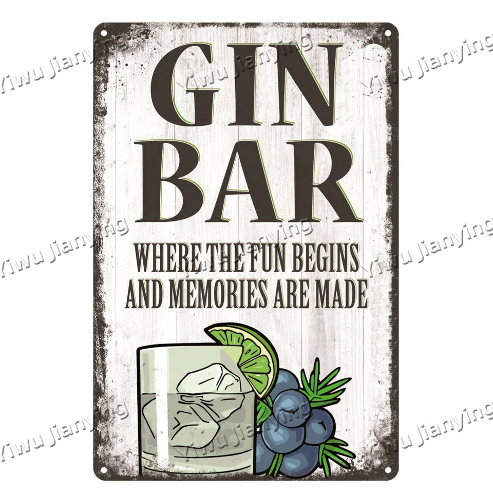 Bar Time Vintage logo Design Plaque Sugar Reteo Poster Painting Wall ...