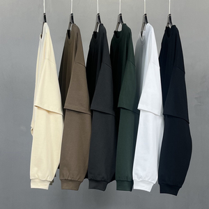 เสื้อยืดแขนยาวคอกลมแขนยาวสำหรับผู้ชายเสื้อครอปทรงโอเวอร์ไซส์ - Product Image 3