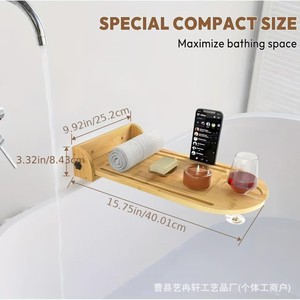 Étagère de salle de bain en bois, support de rangement mural pliable pour serviettes et téléphone, polyvalent, rectangulaire, durable - Product Image 5