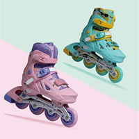 Patins à roulettes à coque rigide Banwei pour enfants, adolescents et adultes, modèle Factory Spot Suit 2024 rose et vert