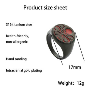 European American Style <b>Titanium</b> Steel Skull <b>Ring</b> Men's Punk Fashion Jewelry 26002 - Product Image 5