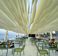 Offre Spéciale : Voilage de plafond en tissu pour décoration de restaurant extérieur, hôtel, bord de mer, mariage, fête, événement, toile de fond