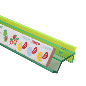 Nouveaux supports de Mahjong en acrylique bicolore menthe et citron vert avec pions contrastants, fermeture magnétique puissante, accessoires de jeu - Product Image 6