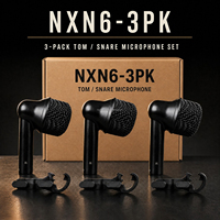 Ensemble de microphones pour batterie NXN6-3PK, prix de gros, microphones professionnels pour instruments de musique, 3 micros filaires, pack de micros équipés