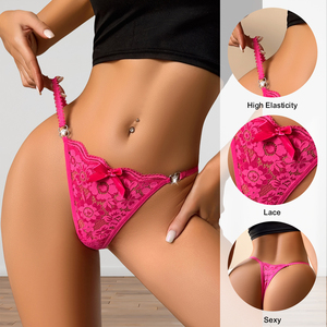 Tanga Sexy de Encaje para Mujer, de Cintura Baja, Transpirable, Cómoda, Sin Costuras, Estilo T-back - Product Image 2