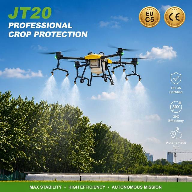 Agriculture Drone Sprayer EU C5 Compliance RTK Precise Positioning Industrial Professional Farming Mission Operational System
