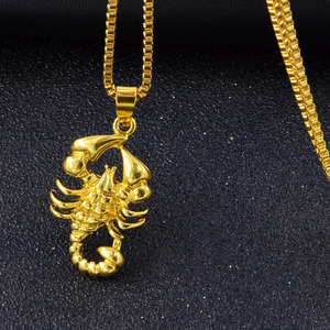 G1612 Hip Hop Punk bijoux Scorpion longue chaîne couleur or pendentif Scorpion collier pour homme - Product Image 5