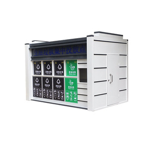 Outdoor Waste Sorting <b>Bin</b> Metal Rectangular Recycling Station For Public Areas - Product Image 1