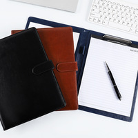 Portafolio de Cuero Sintético A4 con Logotipo Personalizado, Carpeta de Archivos, Bloc de Notas, Organizador de Documentos, Tarjetero, Bloc de Escritura