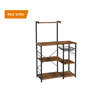 <span class=keywords><strong>Étagère</strong></span> <span class=keywords><strong>de</strong></span> <span class=keywords><strong>cuisine</strong></span> <span class=keywords><strong>VASAGLE</strong></span> avec <span class=keywords><strong>étagère</strong></span>s, <span class=keywords><strong>étagère</strong></span> <span class=keywords><strong>de</strong></span> <span class=keywords><strong>cuisine</strong></span> avec panier en fil métallique, support pour four à micro-ondes, rangement utilitaire pour épices, casseroles, poêles - Product Image 2