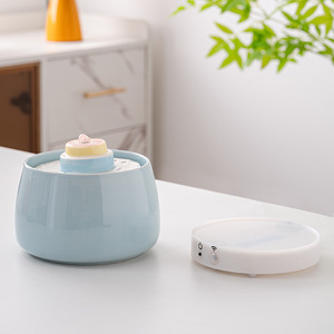 Fontaine à eau intelligente en céramique pour animaux de compagnie, plateau de charge à induction sans fil pour distributeur d'eau pour animaux - Product Image 4