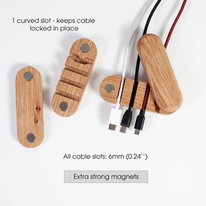Organisateur de câbles magnétique pour bureau, accessoire technologique fait à la main, gestion des câbles de bureau, support de câbles - Product Image 5