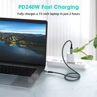 Cable de Datos USB Tipo-C a Tipo-C de 1 m, 40 Gbps, 240 W, 8K, 60 Hz, Carga Rápida PD, Trenzado de Nailon para Computadora