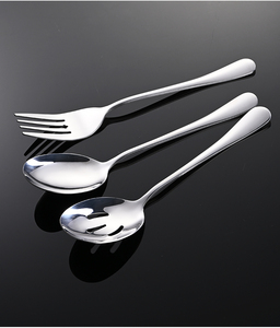Set di utensili in acciaio inossidabile per Hotel grandi cucchiai da portata strumento da cucina che serve cucchiaio forchetta per 1010023 forchetta per insalata - Product Image 5
