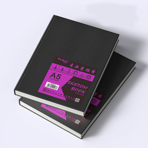 Album da Disegno Secolorart A5 con Copertina Rigida in Pelle Nera, Carta Spessa 160GSM Senza Acidi per Disegno e Schizzi - Product Image 1