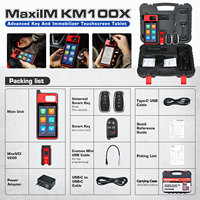 Kit MaxiIM KM100 de 5 Piezas, Lector de Códigos Eléctrico con Pantalla de 5.5 Pulgadas y Conectividad Inalámbrica para Programación de Llaves de Auto, Herramienta OBD2