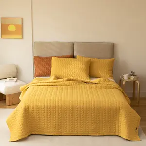 Новый Модный комплект 100% хлопкового стеганого одеяла для кровати-негабаритный комплект покрывала из водонепроницаемой микрофибры для отеля