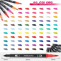 Lot de Marqueurs d'Art à Double Pointe 24/36/48/72/120 Couleurs, Stylos Pinceaux à Eau avec Pointe Fine en Feutre et Matériau Plastique pour l'Expression Créative