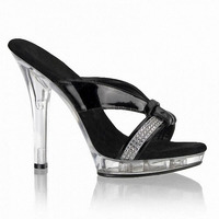 Femmes strass 13cm bout ouvert Sexy élégant talons fins pantoufles fétiche robe bande pôle danse danseuse exotique modèles passerelle