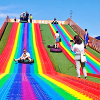 Planification et conception de toboggan arc-en-ciel de terrain de jeu pratique commercial conception de parc de terrain de jeu construire toboggan arc-en-ciel à vendre