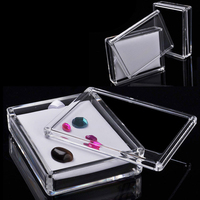 Boîte de rangement magnétique transparente en PS écologique pour bijoux, présentoir de pendentifs, emballage anti-poussière pour pierres brutes, badges CICI PACK X2