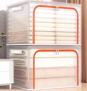 Caja de Almacenamiento de Ropa de Gran Capacidad de 66 Litros, Bolsa Organizadora de Armario Transparente Plegable - Product Image 5