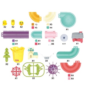 YRB bebé <span class=keywords><strong>bañera</strong></span> pared adsorber 72 piezas pistas DIY <span class=keywords><strong>bolas</strong></span> <span class=keywords><strong>de</strong></span> agua pato baño niños baño natación Slideway juguete - Product Image 5