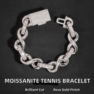 Best Selling Moissanite Tennis <b>Bracelet</b> <b>Solid</b> 925 Sterling <b>Silver</b> Sparkling Diamond Look <b>Bracelet</b> For Women Available for Sale - Product Image 3