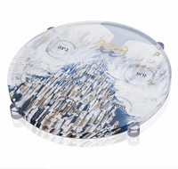 Assiette de Seder ronde personnalisée en acrylique, assiette de Pessa'h avec motif imprimé, plateau de Seder en Lucite pour la Pessa'h juive