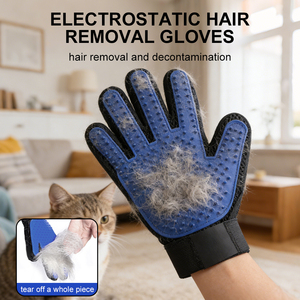 In Stock TPR Soft Eco-Friendly Sustainable Easy to Use Self-Massaging Pet <b>Bath</b> Clean-up Brush Cat <b>Dog</b> Pet Grooming Glove - Product Image 4