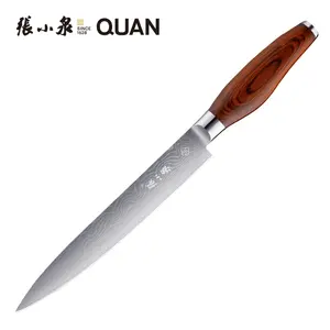 ODM 8 Inch Damascus Fruit Carving Knife With Pakka Wood Handle