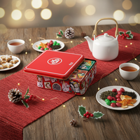 Boîtes en fer blanc de luxe de forme carrée de qualité alimentaire pour biscuits, gâteaux et autres produits, en métal et étain.