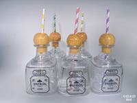 Bouteilles de vin miniatures de 375 ml à la tequila et à l'agave, réutilisables avec bouchon, paroi simple/double paroi, diamètre 90 mm et poignée